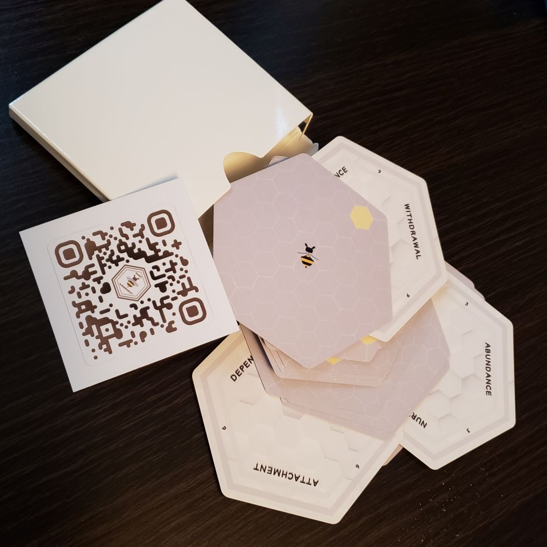 Self-Discovery card deck with box and QR Code to guidebook